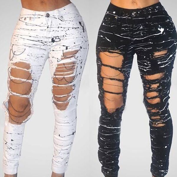 women jeans pants european style womens clothing paint feet pants casual jeans hole chains designer black jeans for women, Blue
women jeans pants european style womens clothing paint feet pants casual jeans hole chains designer black jeans for women, Blue