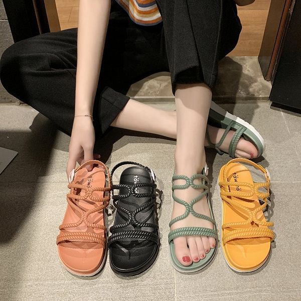 new style women's sandals summer waterproof thick bottomed sandals women's, Black