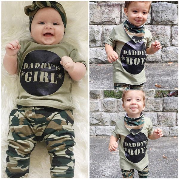 2019 New Camouflage Baby Clothes Daddy's Boy Girl Short Sleeve T-shirt Tops+Pant Outfit Toddler Kids Clothing Set 0-24M
2019 New Camouflage Baby Clothes Daddy's Boy Girl Short Sleeve T-shirt Tops+Pant Outfit Toddler Kids Clothing Set 0-24M