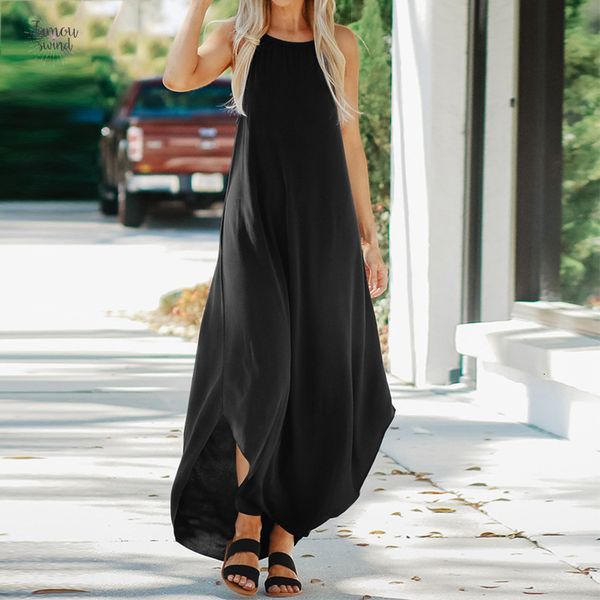 2019 summer women long dress strappy sleeveless loose maxi solid beach long kaftan sundress casual safarans vestido, Black;gray
2019 summer women long dress strappy sleeveless loose maxi solid beach long kaftan sundress casual safarans vestido, Black;gray