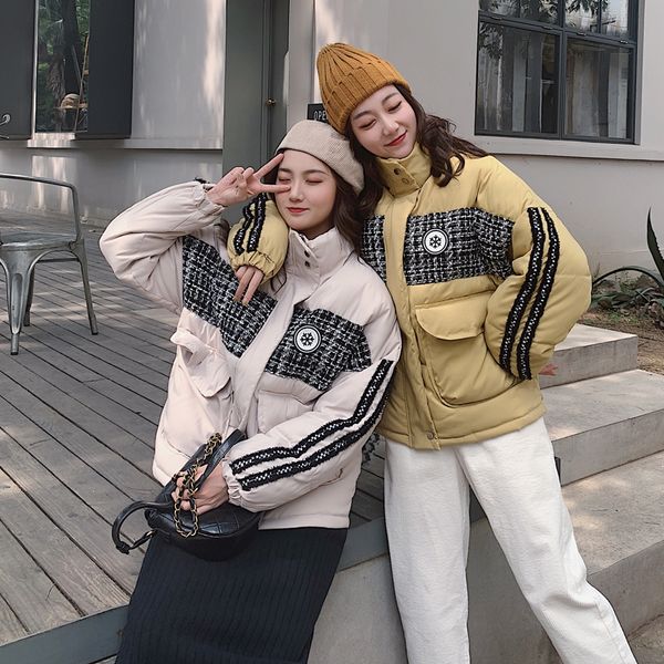 2019 fashion two big pocket plaid splice down jackets women winter coat short thicken warm jacket down cotton padded jacket coat, Black
2019 fashion two big pocket plaid splice down jackets women winter coat short thicken warm jacket down cotton padded jacket coat, Black