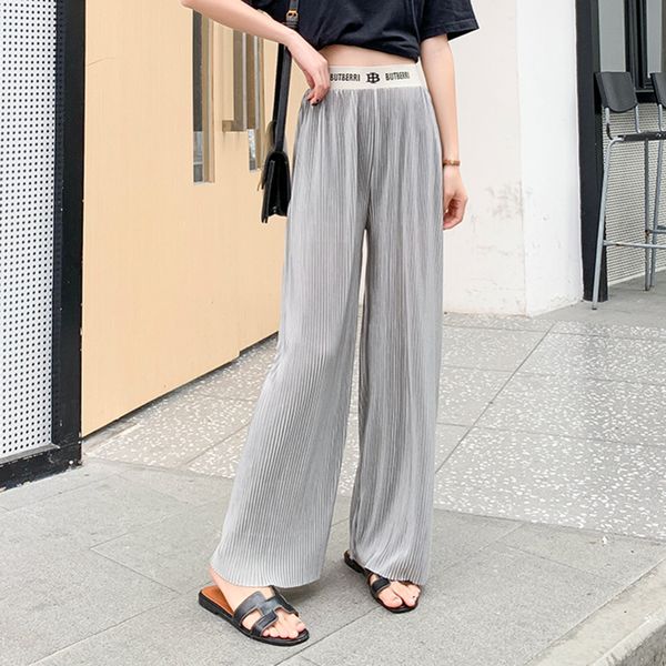 2019 new women wide leg pant summer high waist chiffon slim long pants solid color pleated korean fashion casual pant, Black;white
2019 new women wide leg pant summer high waist chiffon slim long pants solid color pleated korean fashion casual pant, Black;white