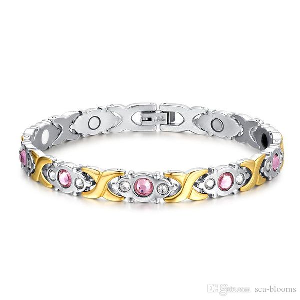 2017 crystal gem woman bracelet stainless steel health energy magnetic gold fashion jewelry lady bracelet gift for girl christmas gift b807s, Black
2017 crystal gem woman bracelet stainless steel health energy magnetic gold fashion jewelry lady bracelet gift for girl christmas gift b807s, Black