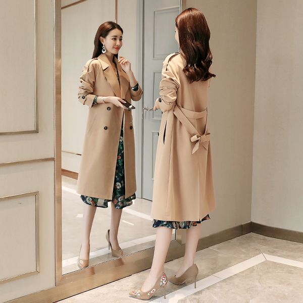 fashion women double breasted mid-long trench coat women khaki slim belt cloak mujer windbreaker female abrigos autumn coat, Tan;black
fashion women double breasted mid-long trench coat women khaki slim belt cloak mujer windbreaker female abrigos autumn coat, Tan;black