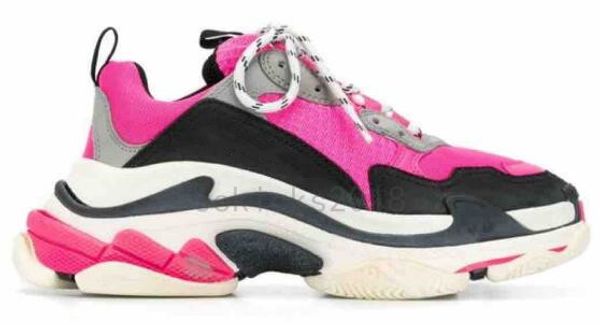 новый fushia люкс папа обувь для женщин mens бежевый теннис повседневная обувь моды париж 17fw triple-s бежевый l, Black