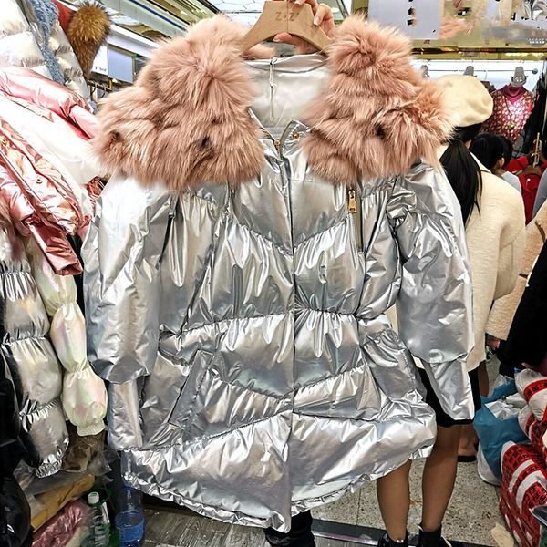 natural fur collar cotton padded winter jacket women bright face loose bread coat female winter windproof warm coat, Black
natural fur collar cotton padded winter jacket women bright face loose bread coat female winter windproof warm coat, Black
