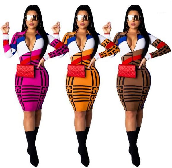 zipper hip bodycon dresses women designer panelled print dresses casual lapel neck long sleeve dress sexy, Black;gray
zipper hip bodycon dresses women designer panelled print dresses casual lapel neck long sleeve dress sexy, Black;gray