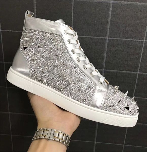 men and women casual shoes brand super rivets studs high sneakers fashion rhinestones luxury trainers casual shoes runway, Black
men and women casual shoes brand super rivets studs high sneakers fashion rhinestones luxury trainers casual shoes runway, Black