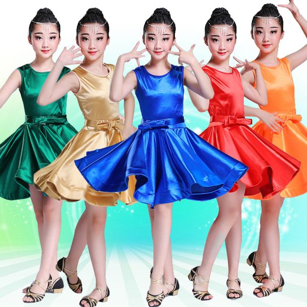 new girls latin dance clothing sleeveless shiny satin children latin dance dress professional competition costumes, Black;red
new girls latin dance clothing sleeveless shiny satin children latin dance dress professional competition costumes, Black;red