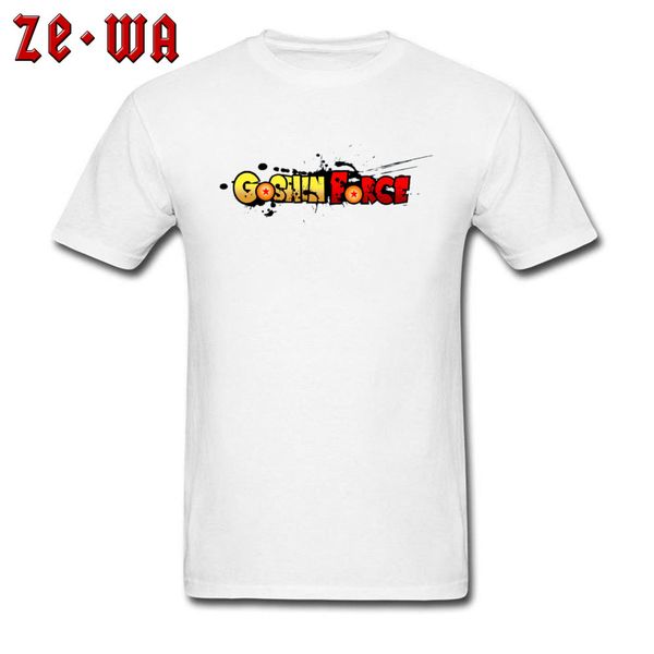 white t shirt goshin force logo tshirt powerful japanese anime funny tee shirt homme goku t-shirt, White;black 
white t shirt goshin force logo tshirt powerful japanese anime funny tee shirt homme goku t-shirt, White;black