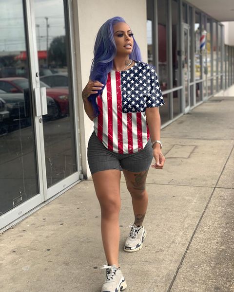 american independent day womens 2pcs summer national flag print female clothing casual short sleeve ladies two piece pants, White
american independent day womens 2pcs summer national flag print female clothing casual short sleeve ladies two piece pants, White
