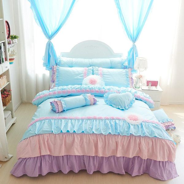 4/3pcs 100% cotton korean ruffles kids girls single bedding set king twin size bedskirt set duvet cover decorative pillow
4/3pcs 100% cotton korean ruffles kids girls single bedding set king twin size bedskirt set duvet cover decorative pillow