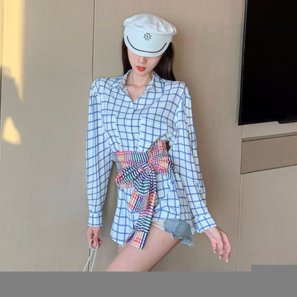women dreses2020 summer new small plaid shirt mid-length lapel loose long cufflinks shirt womens fashion, White
women dreses2020 summer new small plaid shirt mid-length lapel loose long cufflinks shirt womens fashion, White