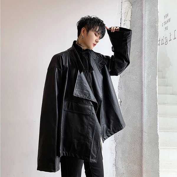 2020 pu leather jacket men autumn fashion long sleeve stand collar jacket winter patchwork faux leather coat, Black
2020 pu leather jacket men autumn fashion long sleeve stand collar jacket winter patchwork faux leather coat, Black