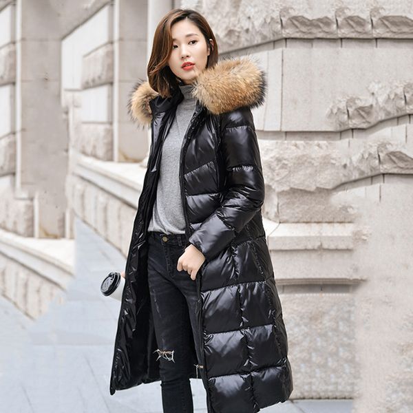 2019 winter down parka women coat warm hooded raccoon fur collar outwear female fashion long overcoat 90%white duck down jackets, Black
2019 winter down parka women coat warm hooded raccoon fur collar outwear female fashion long overcoat 90%white duck down jackets, Black