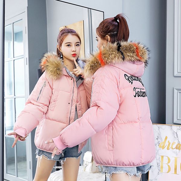 cotton coat fur collar korean version of the small cotton jacket cute coat women warm winter down, Black
cotton coat fur collar korean version of the small cotton jacket cute coat women warm winter down, Black