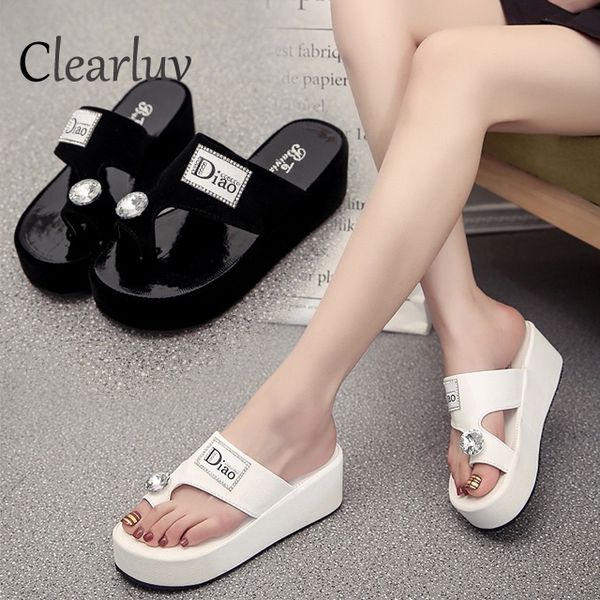 new summer women's slippers rhinestone flash women's shoes bohemian non-slip wedges toe flip slippers sapato feminino, Black
new summer women's slippers rhinestone flash women's shoes bohemian non-slip wedges toe flip slippers sapato feminino, Black