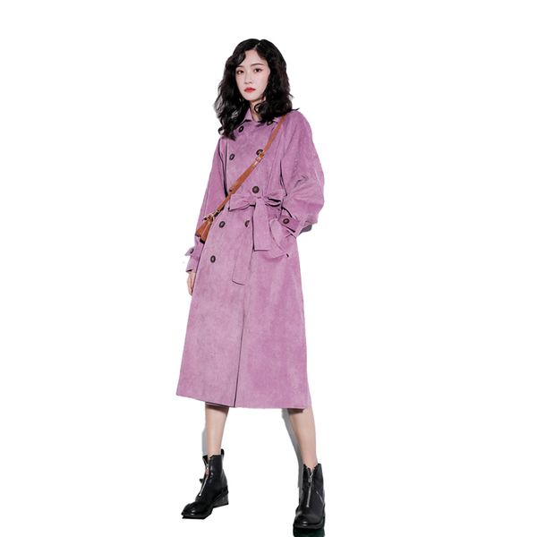 2020 spring casual female trench coat purple corduroy long double breasted street fashion outwear women windbreaker 61q, Tan;black
2020 spring casual female trench coat purple corduroy long double breasted street fashion outwear women windbreaker 61q, Tan;black