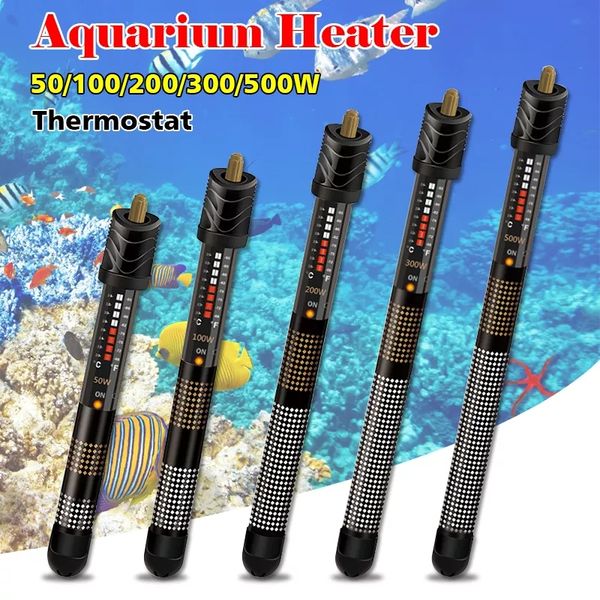 sunsun 50w100w200w300w500w aquarium heater fish tank water heater heating rods thermometer - 500w
