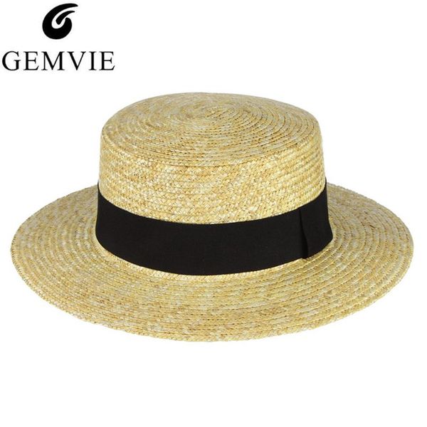 gemvie new simple 100% straw hat boater summer hat for women men uv beach cap black band flat wide brim panama sun hats, Blue;gray
gemvie new simple 100% straw hat boater summer hat for women men uv beach cap black band flat wide brim panama sun hats, Blue;gray
