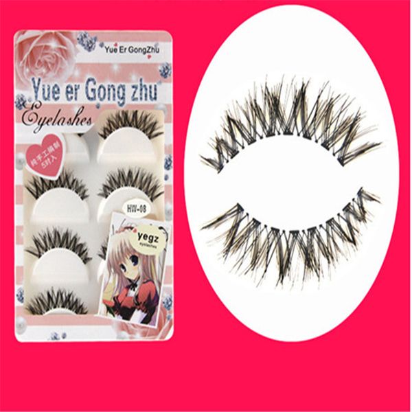 5 пар нового прибытия черные ложные ресницы handcraft крест-накрест ложные ресницы для продлить макияж глаза