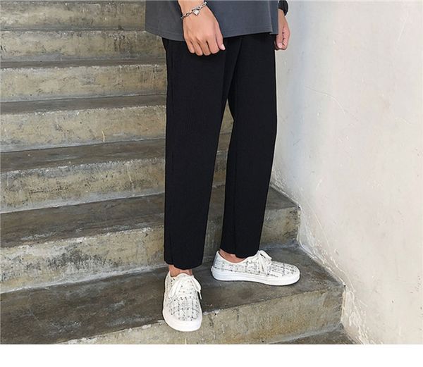 patchwork mens designer pants casuual solid color elastic waist mens capris pants fashion loose males clothing, Black
patchwork mens designer pants casuual solid color elastic waist mens capris pants fashion loose males clothing, Black