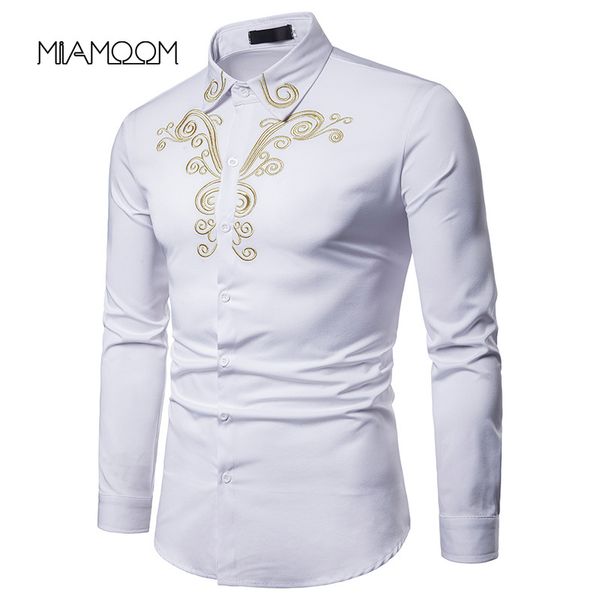miamoom mens shirts casual print pattern embroidered turn-down collar long-sleeve shirt, White;black
miamoom mens shirts casual print pattern embroidered turn-down collar long-sleeve shirt, White;black