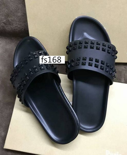 donna willow nail slippers designer luxury red bottoms shoes men's rivet spikes flat slipperswith boxs, Black
donna willow nail slippers designer luxury red bottoms shoes men's rivet spikes flat slipperswith boxs, Black