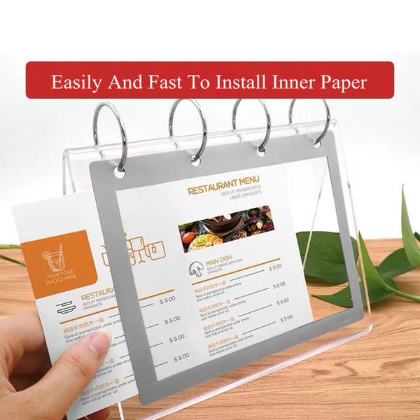 a6 acrylic flip table card sign holders stand menu paper poster display stand frame for coffee shop , restaurant use
a6 acrylic flip table card sign holders stand menu paper poster display stand frame for coffee shop , restaurant use