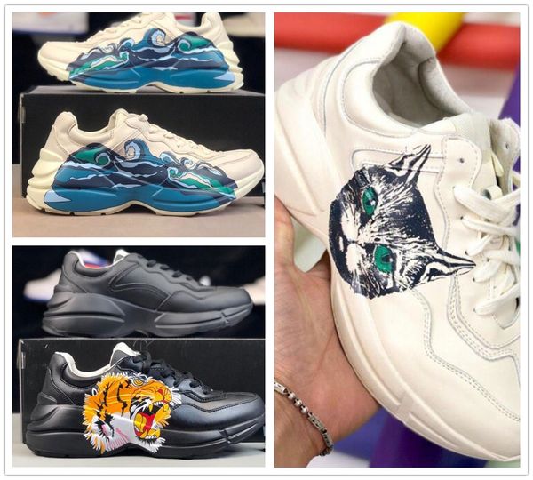 3m casual rhyton leather sneaker mens designer shoes with strawberry wave mouth tiger web print luxury vintage trainer women designers, Black
3m casual rhyton leather sneaker mens designer shoes with strawberry wave mouth tiger web print luxury vintage trainer women designers, Black