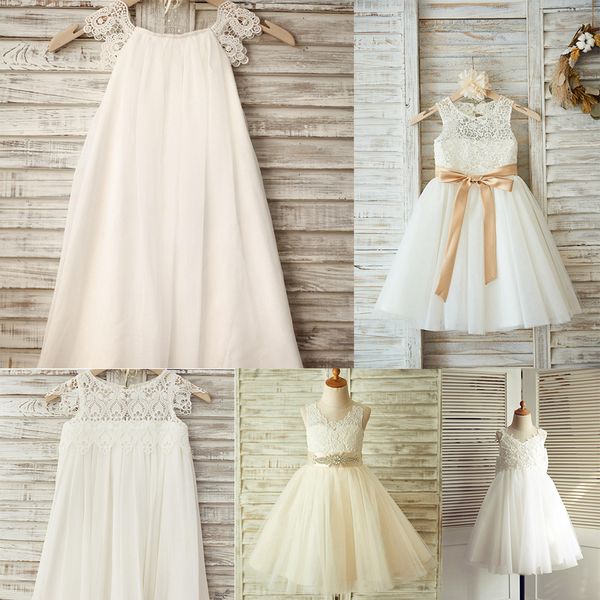 white a-line communion dress 2019 simple tulle lace sleeves dress for wedding party, Red;yellow
white a-line communion dress 2019 simple tulle lace sleeves dress for wedding party, Red;yellow