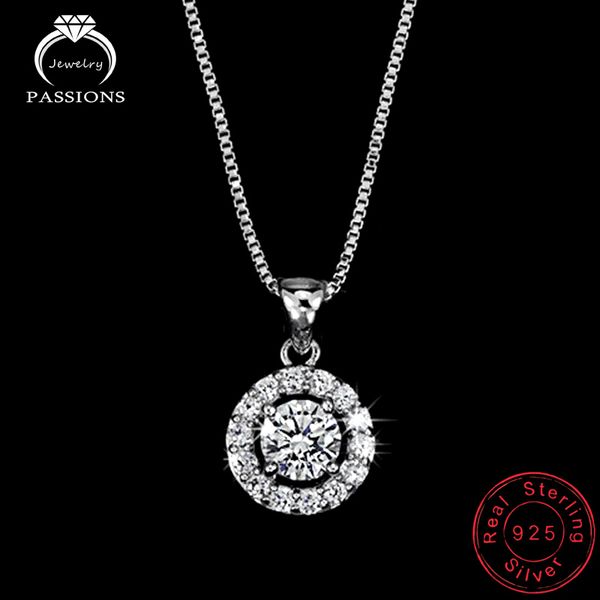 925 sterling silver round shape cz pendant necklace clavicle necklace female charm fine jewelry for women party
925 sterling silver round shape cz pendant necklace clavicle necklace female charm fine jewelry for women party