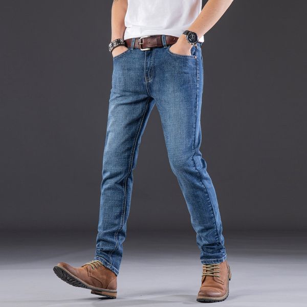 spring and summer 2020 new men's jeans elastic straight tube korean version slim feet casual all-around pants men, Blue
spring and summer 2020 new men's jeans elastic straight tube korean version slim feet casual all-around pants men, Blue