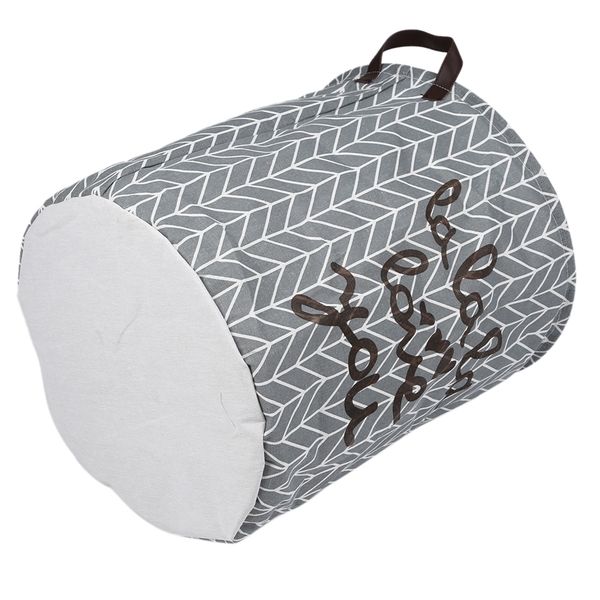 collapsible laundry hamper, round cotton linen laundry basket, large storage bin for kids room and college dorm 
collapsible laundry hamper, round cotton linen laundry basket, large storage bin for kids room and college dorm