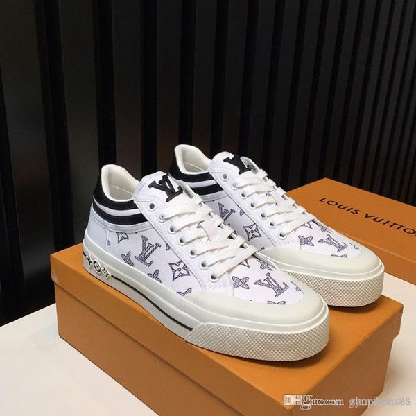 2020 fashion luxury flat-bottomed sports shoes canvas surface two-color stitching printing men's fashion leather shoes outdoor casual s, Black
2020 fashion luxury flat-bottomed sports shoes canvas surface two-color stitching printing men's fashion leather shoes outdoor casual s, Black