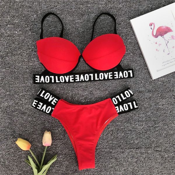 2020 sports bandage brazilian bikini push up swimwear women bathers woman swimsuit female love letter bathing suit new, White;black
2020 sports bandage brazilian bikini push up swimwear women bathers woman swimsuit female love letter bathing suit new, White;black