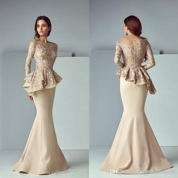 arabic champagne lace stain long evening dresses 2019 jewel sheer neck long sleeve dubai mermaid prom dress robe de soiree, Black
arabic champagne lace stain long evening dresses 2019 jewel sheer neck long sleeve dubai mermaid prom dress robe de soiree, Black