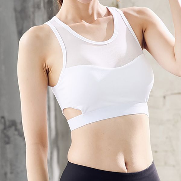 side hollow out mesh sports bra push up fitness women running crop 2019 seamless workout padded yoga bra activewear, White;black
side hollow out mesh sports bra push up fitness women running crop 2019 seamless workout padded yoga bra activewear, White;black