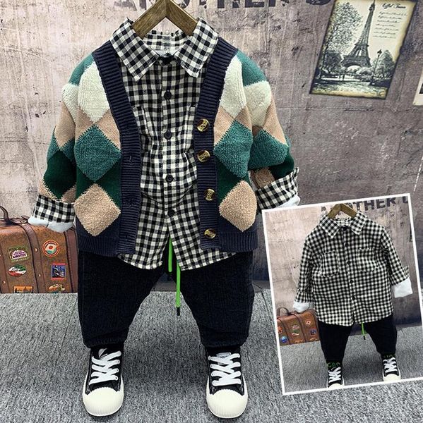 winter sets children's wear, new children's suit, boy's knit cardigan,plush t-shirts, plush jeans 3pcs pieces of boys sets 2, White
winter sets children's wear, new children's suit, boy's knit cardigan,plush t-shirts, plush jeans 3pcs pieces of boys sets 2, White