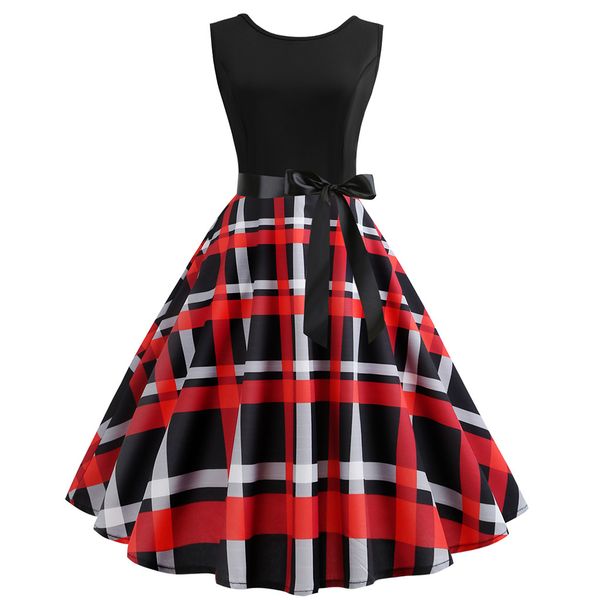 summer party dress women vintage plaid print sleeveless midi dress women clothes 2019 casual dresses, Black;gray
summer party dress women vintage plaid print sleeveless midi dress women clothes 2019 casual dresses, Black;gray