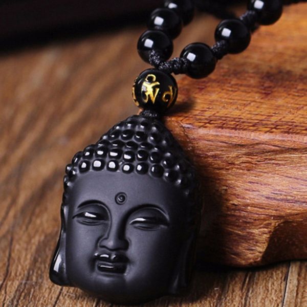 natural black obsidian carved buddha head pendant with bead lucky amulet necklace for men women pendants jewelry, Silver
natural black obsidian carved buddha head pendant with bead lucky amulet necklace for men women pendants jewelry, Silver