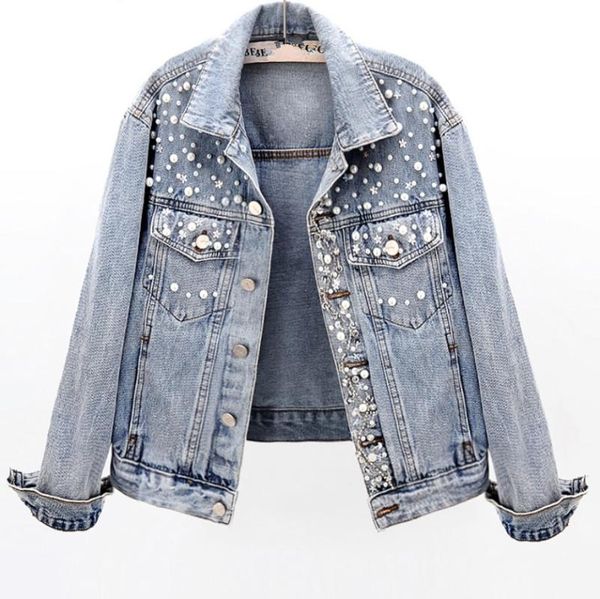 women's jackets plus size pearl beading short denim for women long sleeve vintage casual diamond jean female jacket bomber coat, Black;brown
women's jackets plus size pearl beading short denim for women long sleeve vintage casual diamond jean female jacket bomber coat, Black;brown