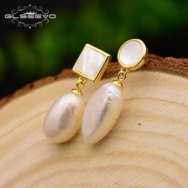 glseevo 925 sterling silver natural baroque oval pearl stud earrings for women christmas gift geometric earrings jewelry ge0627 cj191128, Golden
glseevo 925 sterling silver natural baroque oval pearl stud earrings for women christmas gift geometric earrings jewelry ge0627 cj191128, Golden