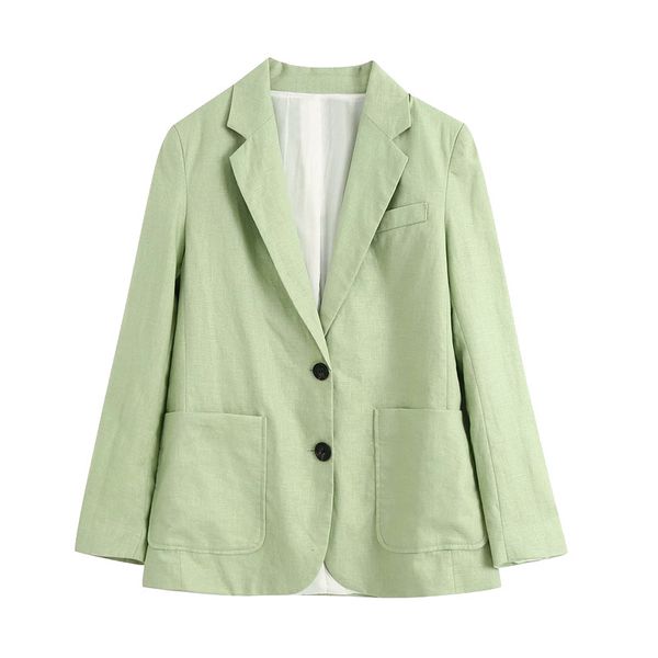 women 2020 fashion office wear single button linen blazer coat vintage long sleeve pockets female outerwear chic, White;black
women 2020 fashion office wear single button linen blazer coat vintage long sleeve pockets female outerwear chic, White;black