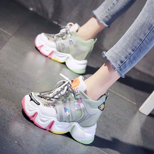 net red daddy shoes ins tide 2020 spring new comfortable wild thick bottom rainbow breathable mesh surface increase female, Black
net red daddy shoes ins tide 2020 spring new comfortable wild thick bottom rainbow breathable mesh surface increase female, Black