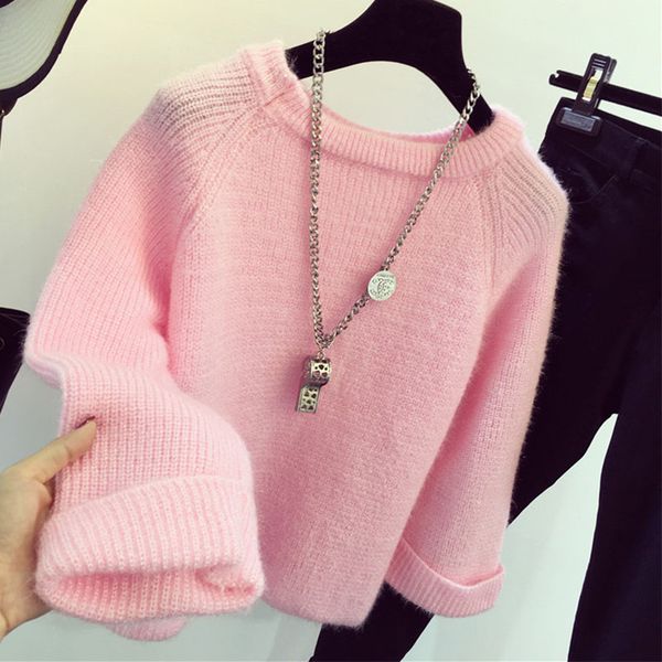 2019 new student autumn winter women round neck sweater casual solid plus size long sleeve knitted warm pullovers sweater cc631, White;black
2019 new student autumn winter women round neck sweater casual solid plus size long sleeve knitted warm pullovers sweater cc631, White;black