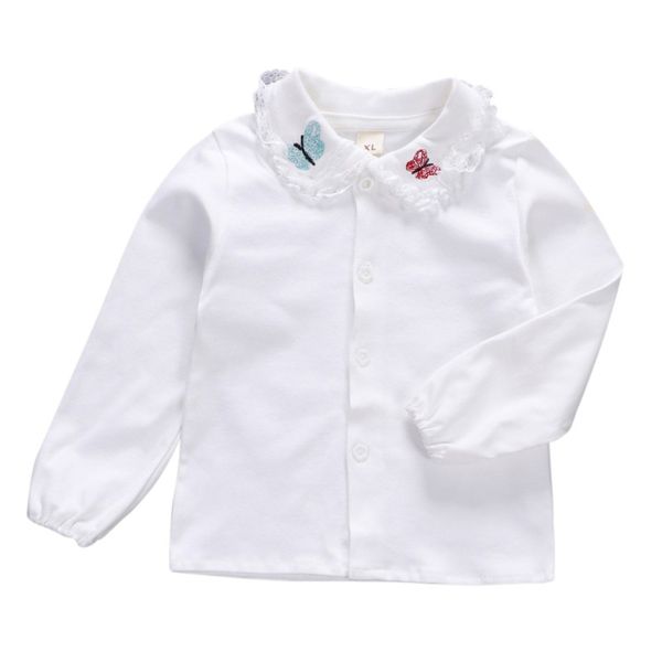 children's clothing cotton long sleeve baby girl blouse school style kids shirts for baby girl, White;black
children's clothing cotton long sleeve baby girl blouse school style kids shirts for baby girl, White;black