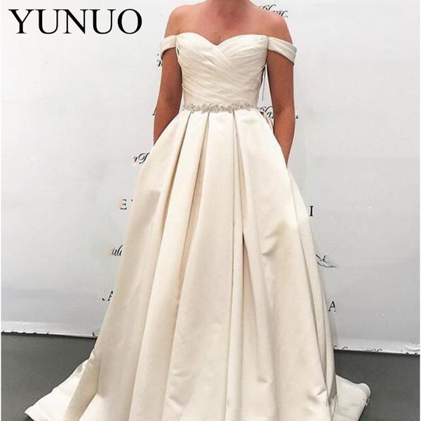 yunuo elegant women a-line satin evening dresses with pockets floor length pleated off the shoulder n42, White;black
yunuo elegant women a-line satin evening dresses with pockets floor length pleated off the shoulder n42, White;black