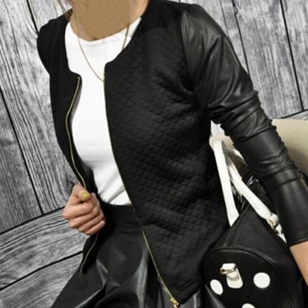 pu leather casual zip long sleeve chic stylish outwear parka coat zipper patchwork baseball jacket for women, Black;brown
pu leather casual zip long sleeve chic stylish outwear parka coat zipper patchwork baseball jacket for women, Black;brown
