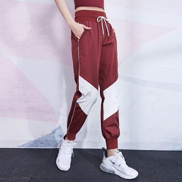 women's loose sport pants running trousers adjustable waist training gym pants femme outdoor sweatpants spliced colors, Black;blue
women's loose sport pants running trousers adjustable waist training gym pants femme outdoor sweatpants spliced colors, Black;blue